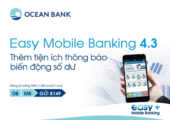 Easy Mobile Banking OceanBank nâng cấp phiên bản 4.3