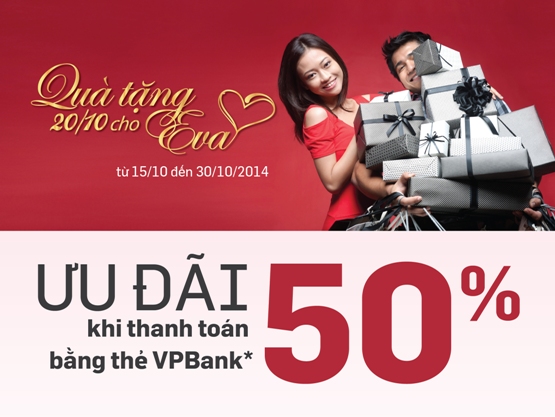 Ngày phụ nữ Việt Nam giảm giá đến 50% với thẻ VPBank