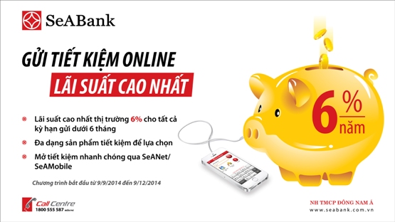 Gửi tiết kiệm online tại SeABank