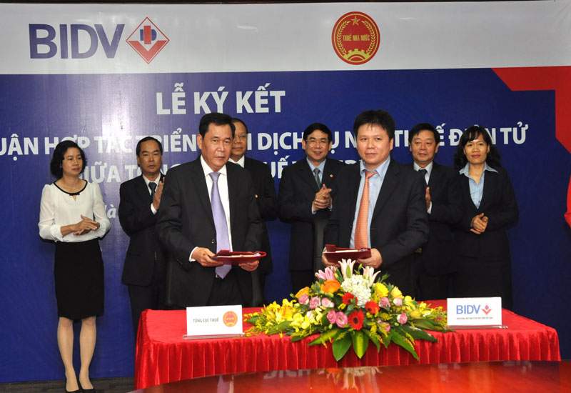 Lễ ký kết giữa ngân hàng BIDV và Tổng Cục Thuế