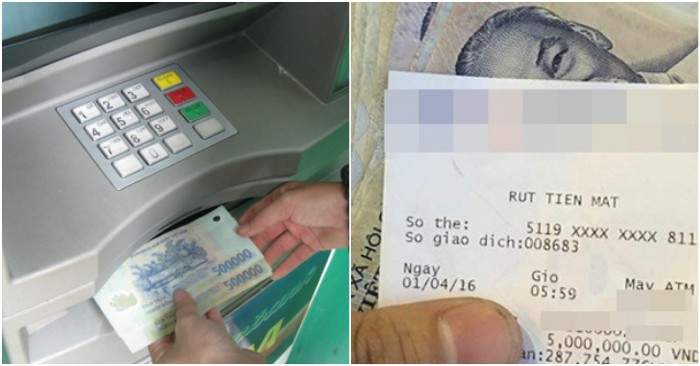 Rút tiền mặt tại ATM