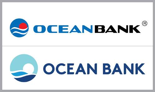 Logo cũ và mới (phía dưới) của ngân hàng Oceanbank 