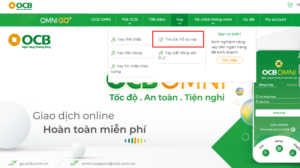 Hướng dẫn cách tra cứu khoản vay tín chấp OCB