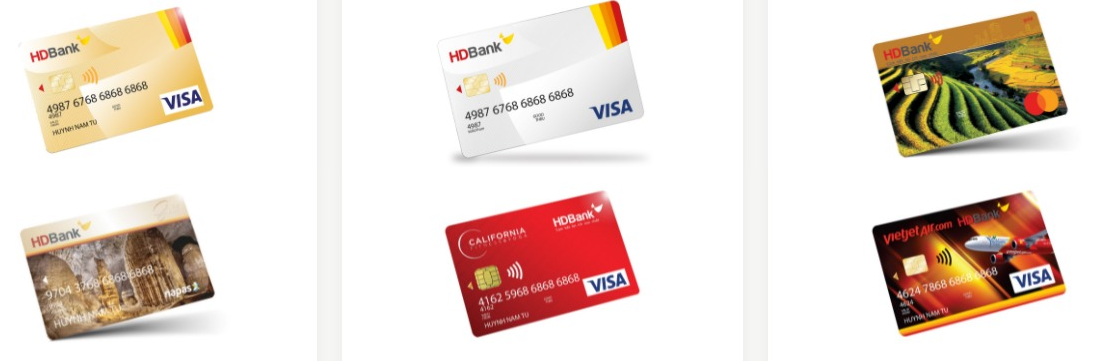 Các sản phẩm thẻ tín dụng HDBank