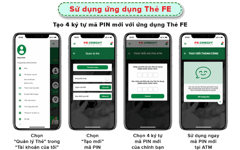 Cách lấy mã pin qua Mobile app của FE Card