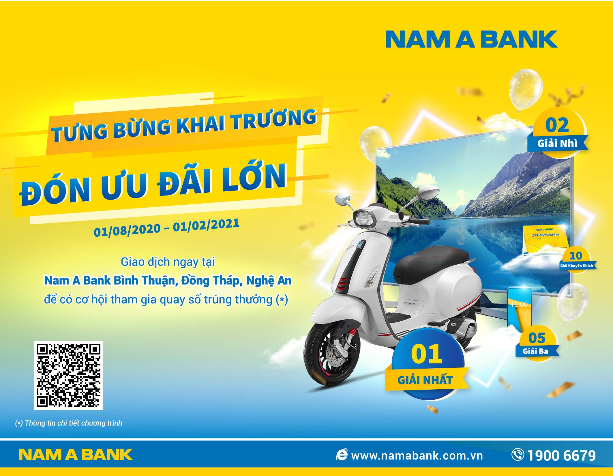 Chương trình Tưng bừng khai trương đón ưu đãi lớn của Nam A Bank