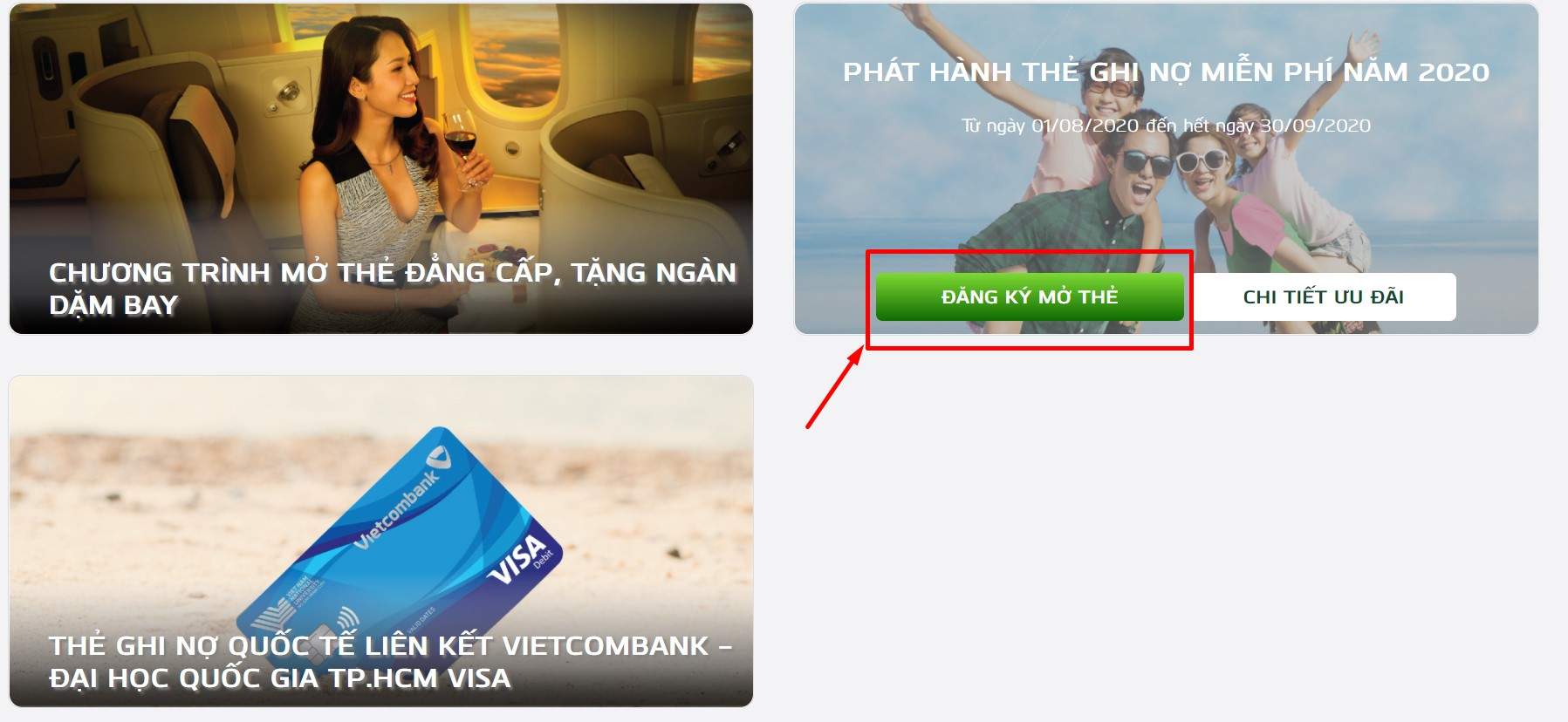 Làm thẻ Vietcombank online