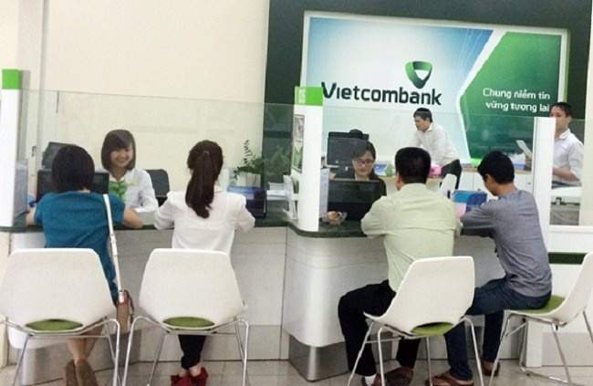 Quầy giao dịch của Vietcombank
