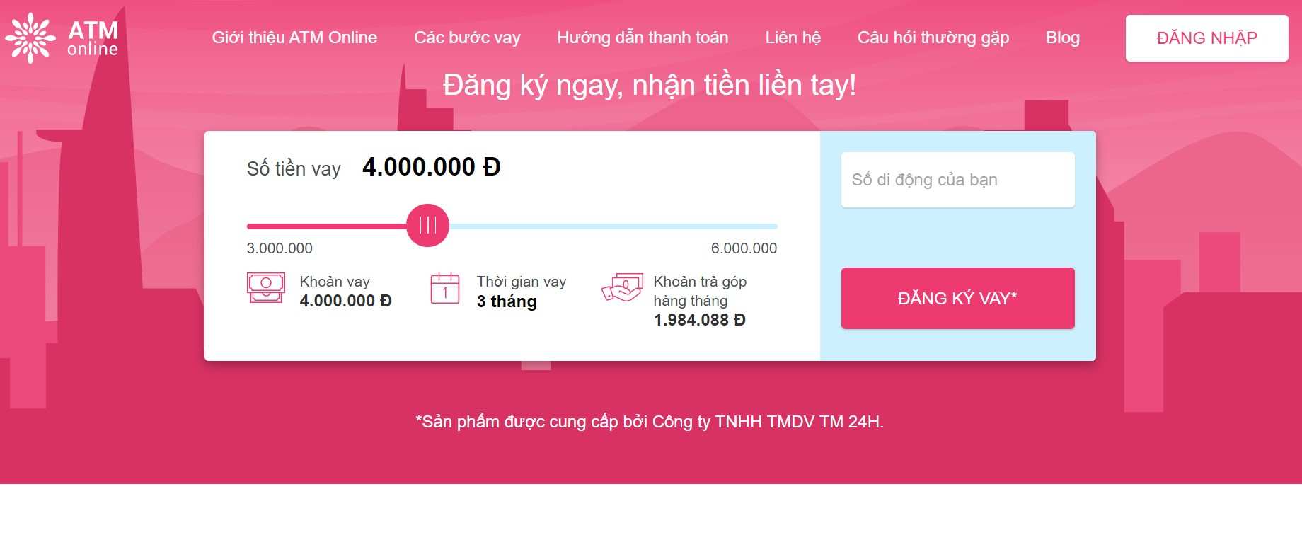 Hướng dẫn vay tiền mặt ATM Online nhận tiền vay sau 2 phút