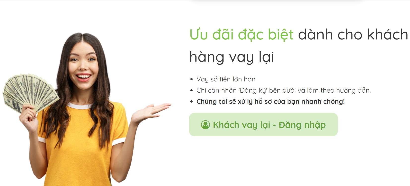 Vay tiền mặt online doctor dong