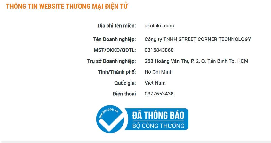 Giấy phép thành lập Akulaku Việt Nam