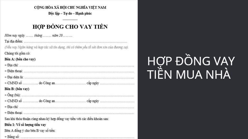 Hợp đồng vay tiền mua nhà