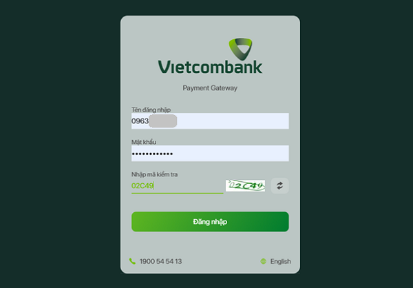 Đăng nhập tài khoản Internet Banking