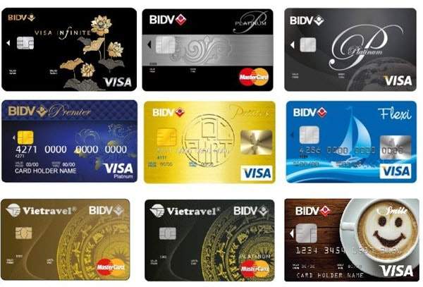 Các loại thẻ tín dụng của BIDV