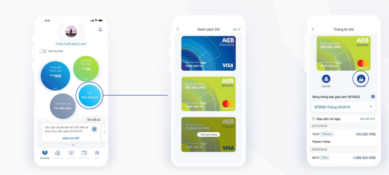 Mở khóa thẻ trên Mobile Banking 