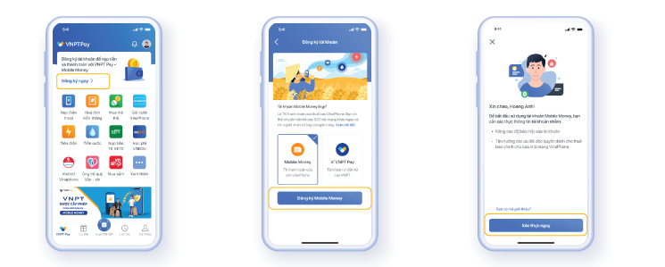 Đăng ký dịch vụ mobile money