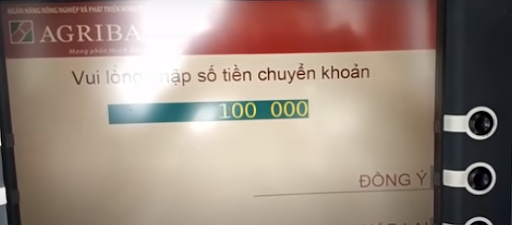 Nhập số tiền muốn chuyển