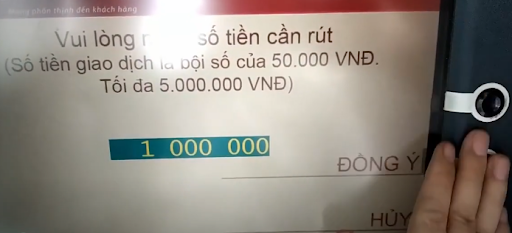 Nhập số tiền rút