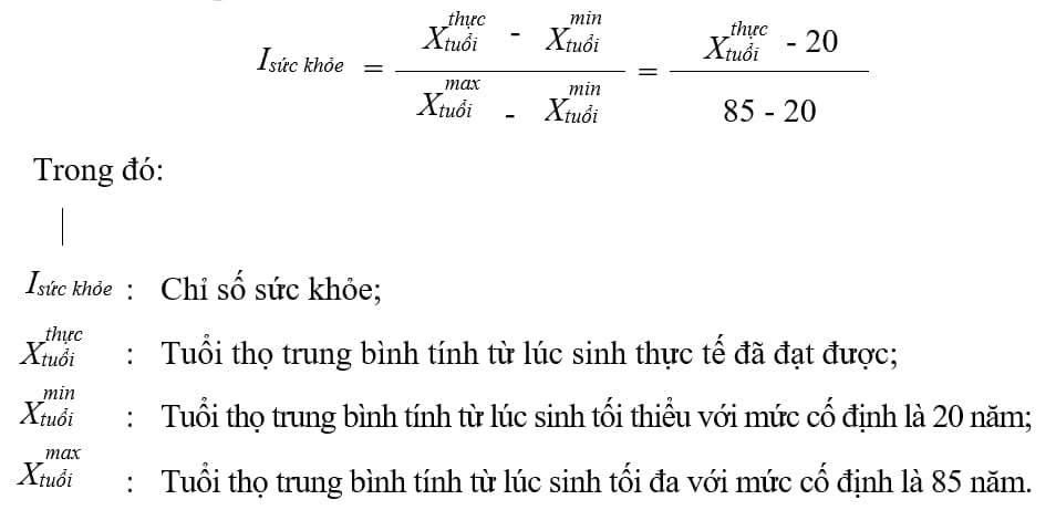 Công thức tính chỉ số sức khỏe