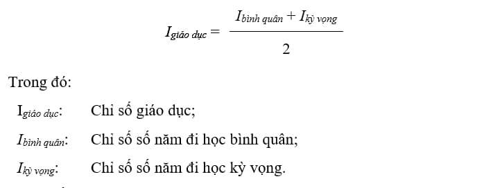 Công thức tính chỉ số giáo dục