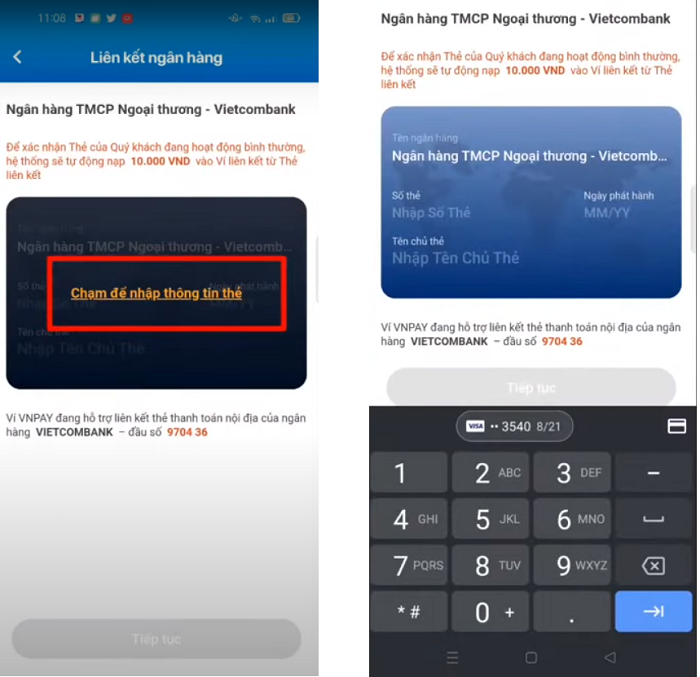 liên kết vnpay với vietcombank