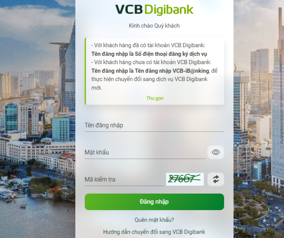 Cách mở thẻ ghi nợ nội địa VCB bước 2