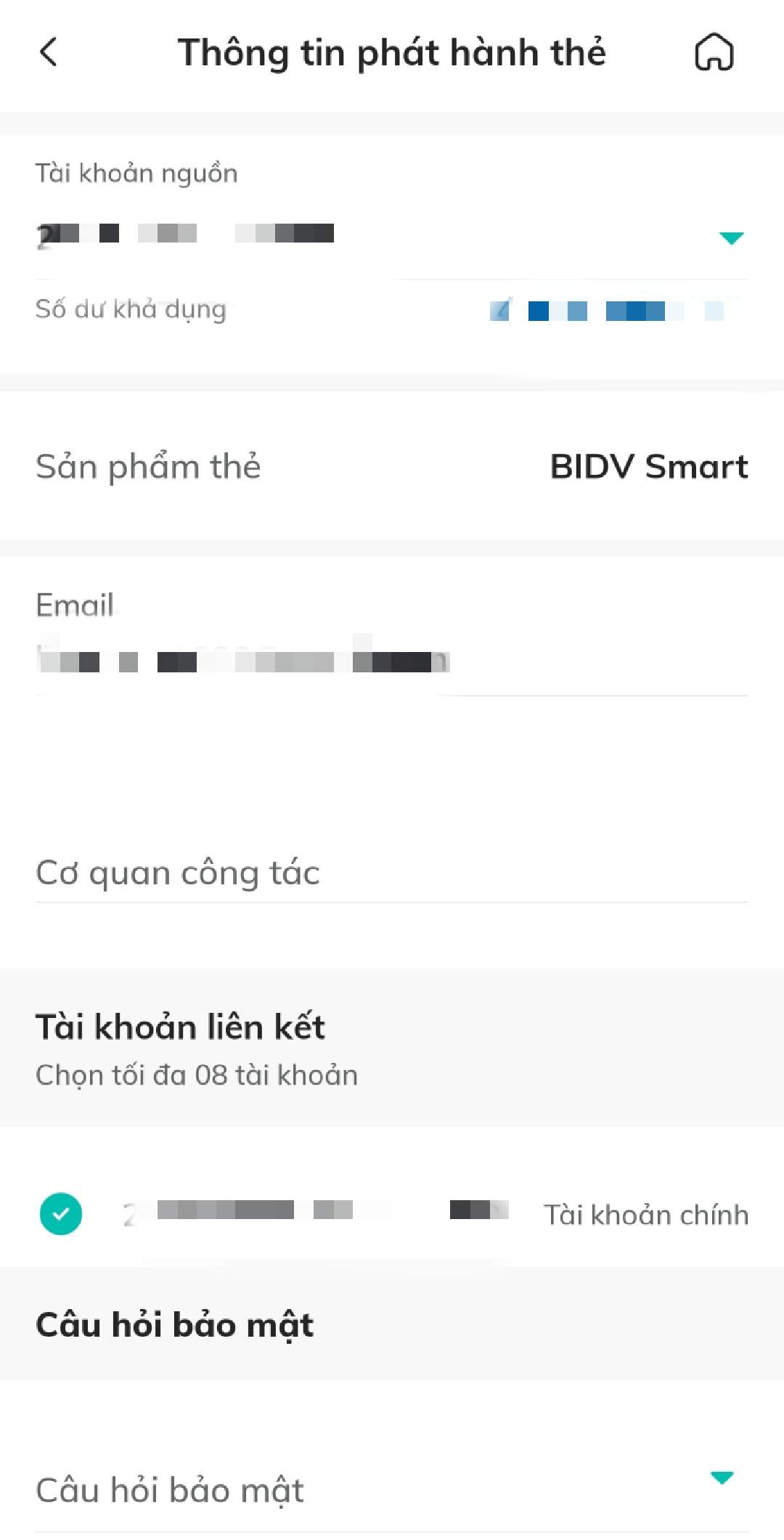 Đăng ký làm thẻ ATM BIDV qua ứng dụng BIDV Smart Banking bước 5