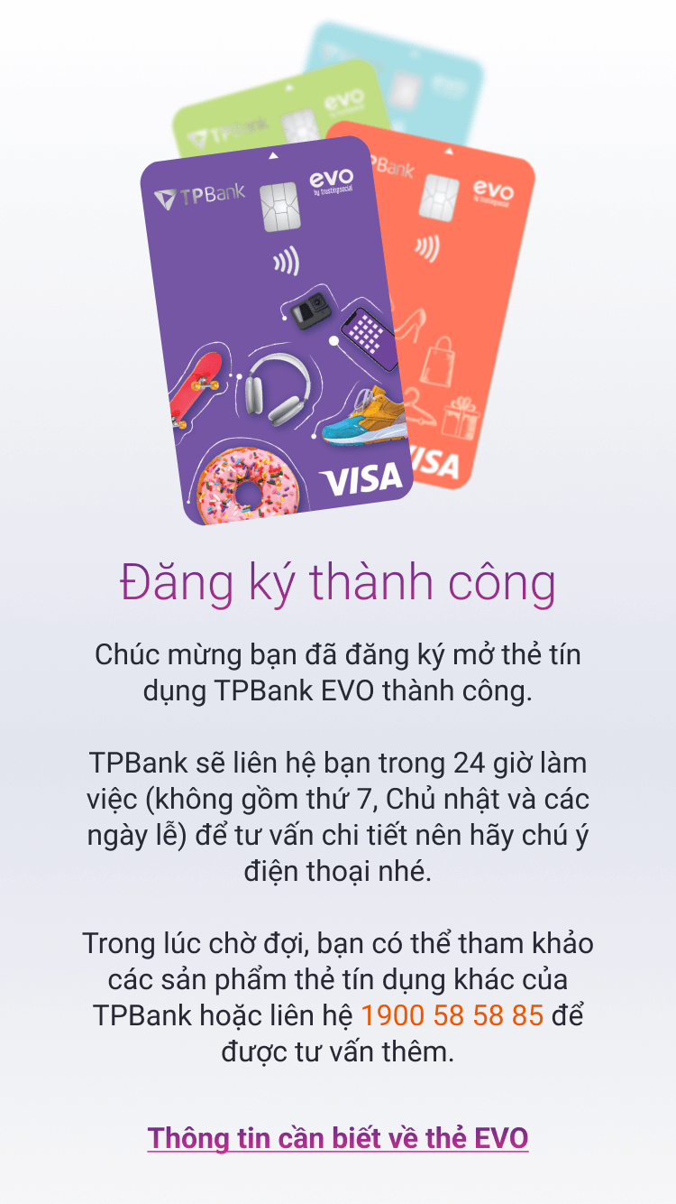 Cách mở thẻ TPBank EVO bước 5