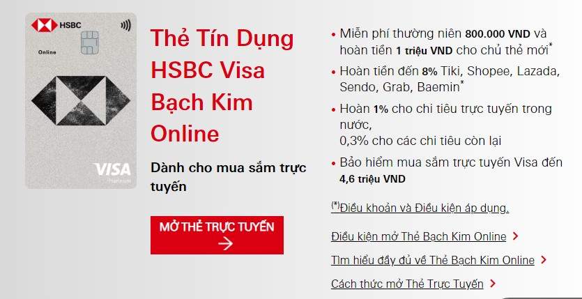 Hướng dẫn đăng ký mở thẻ HSBC Platinum bước 2