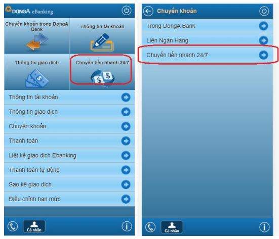 Chọn chuyển tiền nhanh 24/7
