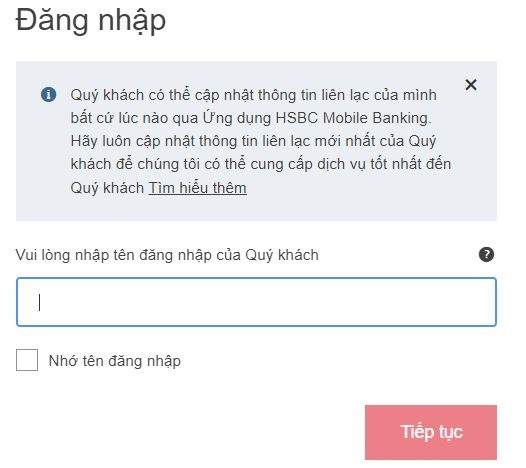 Tên đăng nhập HSBC là gì?