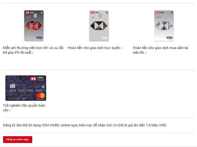 Hướng dẫn đăng ký mở thẻ tín dụng HSBC Cashback bước 1