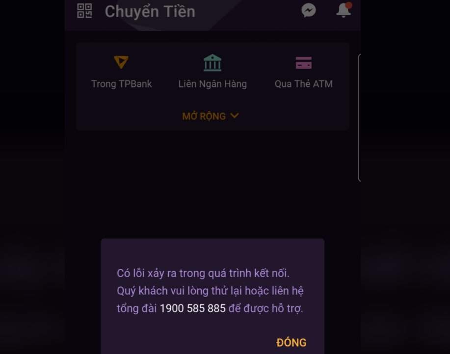 Trạng thái timeout khi chuyển tiền TPBank là gì?