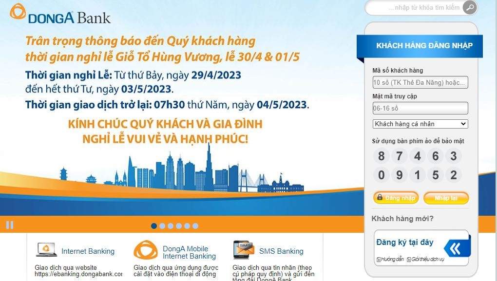 2 cách đăng ký Internet Banking DongA Bank nhanh nhất