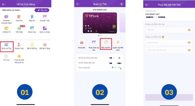 Hướng dẫn cách đổi mã PIN TPBank Online