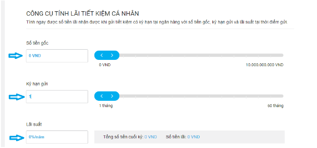 công cụ tính lãi tiết kiệm