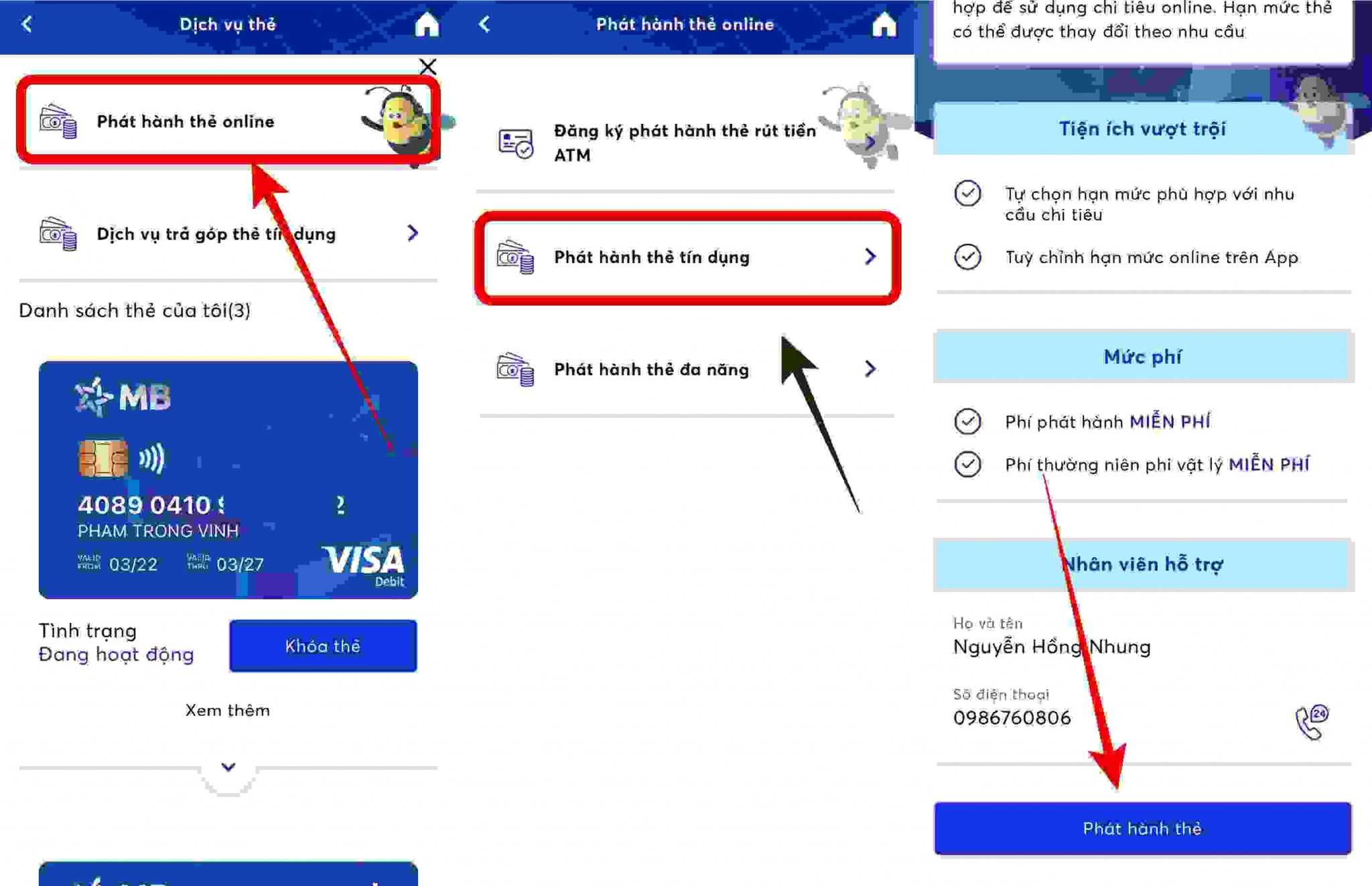 Mở thẻ tín dụng online MBBank được không?