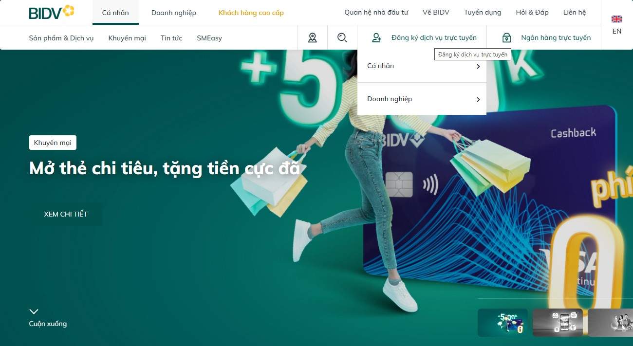 Hướng dẫn đăng ký BIDV iBank bước 1