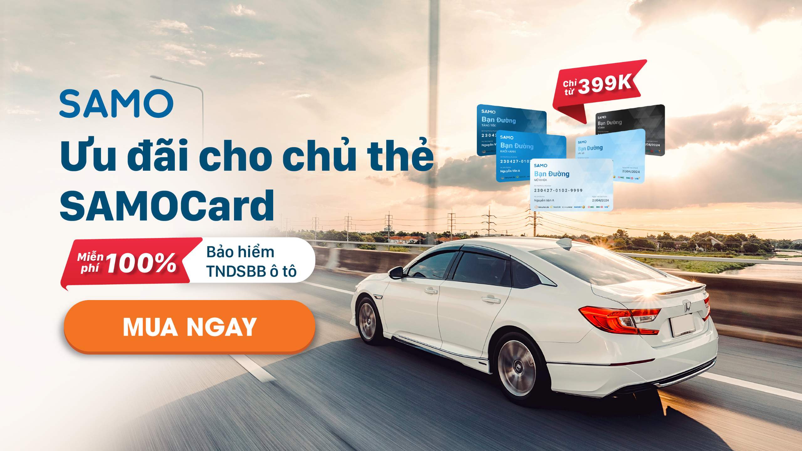 SAMO Card giúp chủ xe ô tô an tâm hơn trên mọi nẻo đường