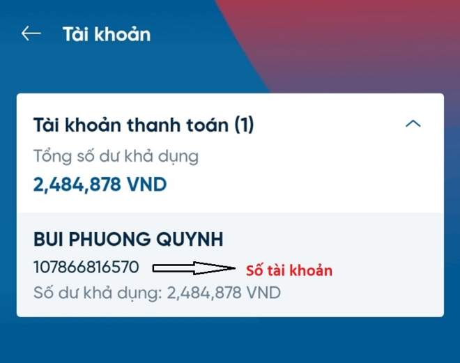 Số tài khoản được tìm thấy ở biên lai tiền, email, trên Internet Banking, Mobile Banking...