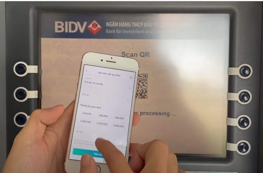 Cách rút tiền bằng thẻ phi vật lý BIDV