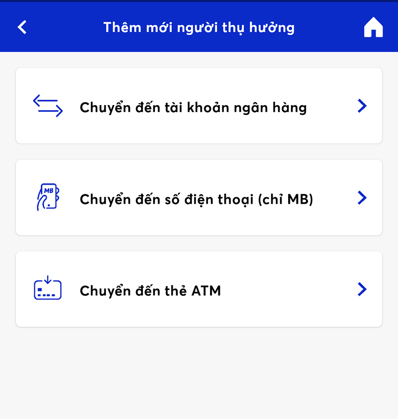 Hướng dẫn chuyển tiền trên App MBBank bước 3