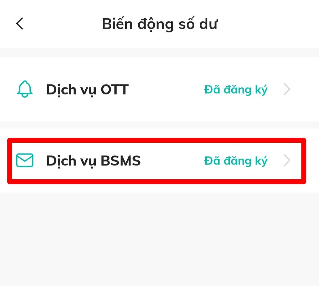 Hủy BSMS BIDV bước 2