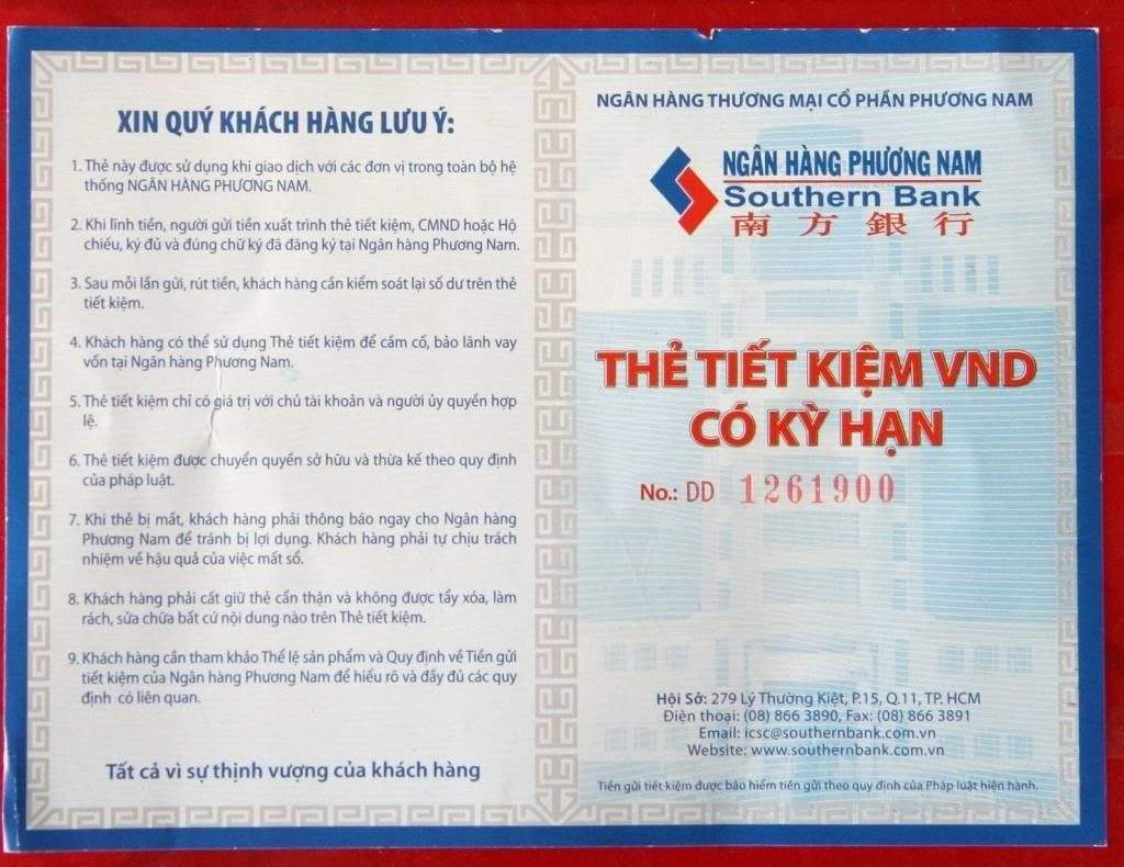 Thời gian sổ tiết kiệm đến hạn