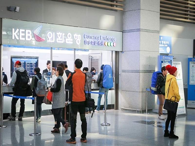 Quầy đổi tiền tại sân bay Incheon