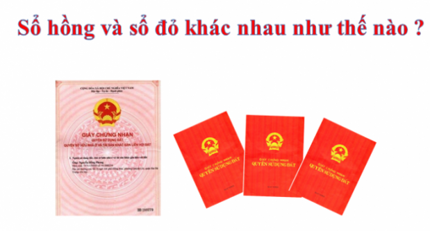 Hình 2: Phân biệt sổ đỏ và sổ hồng