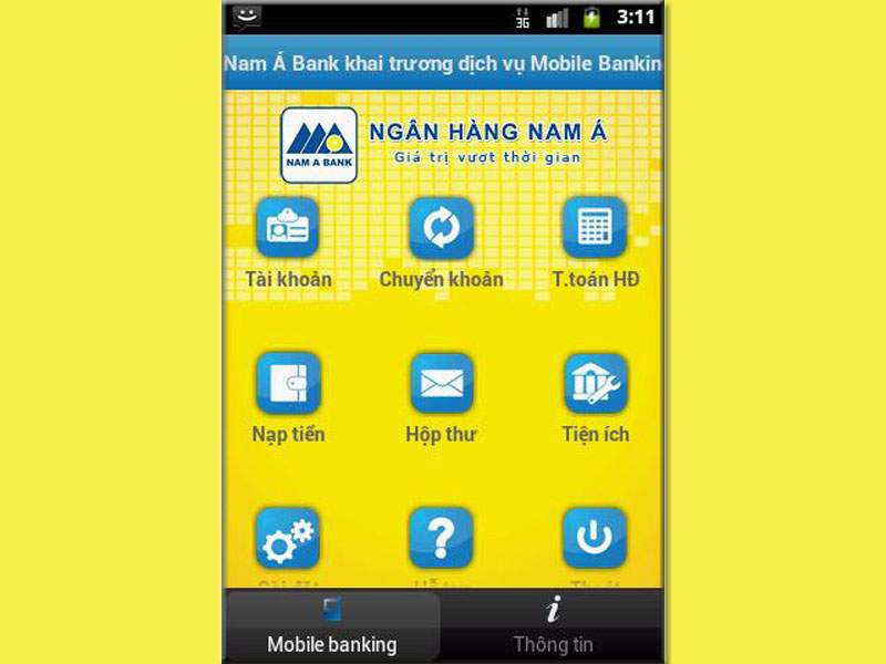 Cách đăng ký Mobile Banking Nam A Bank
