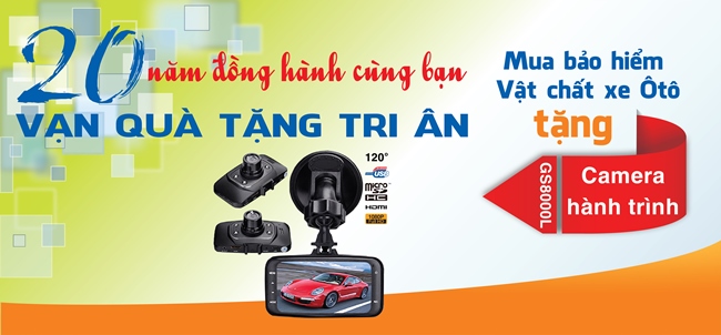 Tặng ngay 1 camera khi mua bảo hiểm vật chất xe ô tô PJICO
