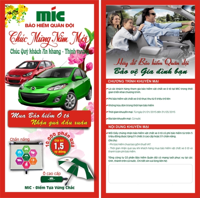 Mua bảo hiểm vật chất xe ô tô- nhận quà đầu Xuân từ MIC
