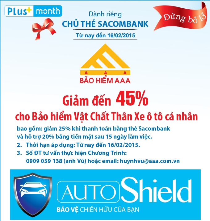 Giảm đến 45% khi mua bảo hiểm AAA